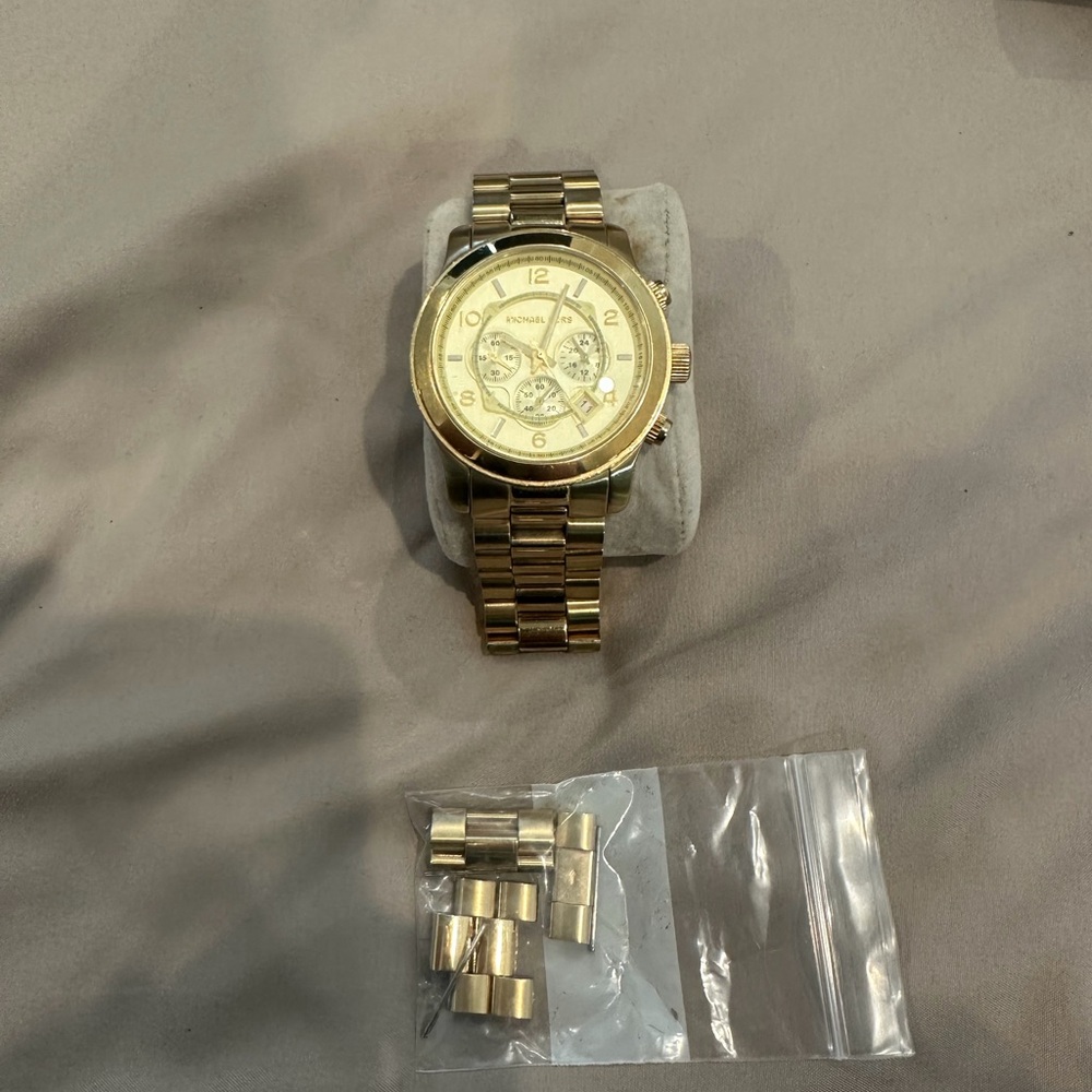 Michael Kors Gold Tone Stainless Steel Chronograph Watch - Picture 2 of 2